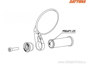 Embouts de guidon en aluminium pour modèles Kawasaki avec M8 dans le guidon - Daytona