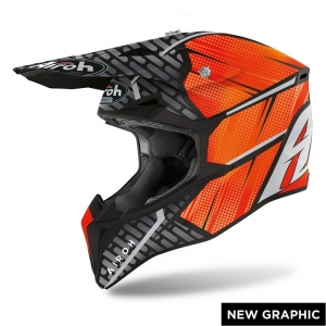 Enduro/Cross-Helm MX Airoh - WRAAP IDOL ORANGE MATT: Größe - XL