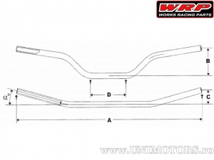 Enduro / cross stuur 28,6mm WRP O-S America Medium (aluminium / brons) - WRP