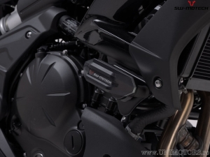 Engine and Fairing Crash Pad Set - Polyamide/Aluminum - Black/Silver - Kawasaki Versys 650 ('14-'21) - SW-Motech