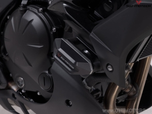Engine and Fairing Crash Pad Set - Polyamide/Aluminum - Black/Silver - Kawasaki Versys 650 ('14-'21) - SW-Motech