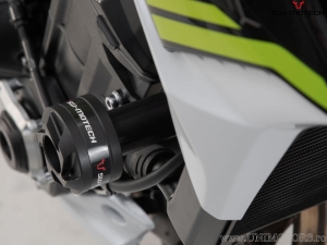 Engine and Fairing Crashpad Set - polyamide/aluminum - black/silver - Kawasaki Z900 models ('16-) - SW-Motech