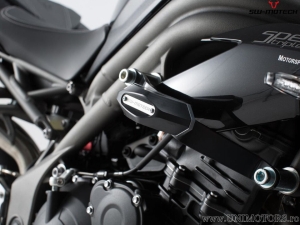 Engine and Fairing Crashpad Set - polyamide/aluminum - black/silver - Triumph Speed Triple 1050 ('10-) - SW-Motech