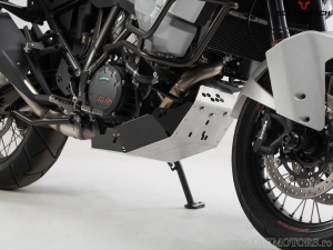 Engine guard - material: aluminum - color: black/silver - KTM 1290 Super Adventure ('14-) - SW-Motech