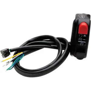 Enhanced Right Side Handlebar Mount Start/Stop Switch - Black, Red, Flat - 06160232