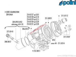 Ensemble cylindre (diamètre 52mm / 93,44cc) - 1400208 - Polini