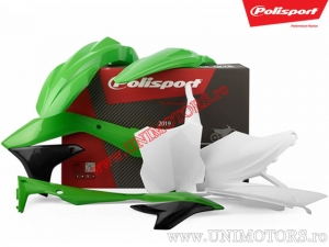 Ensemble de plastiques (blanc-vert) - Kawasaki KX 450 F ('16-'18) - Polisport