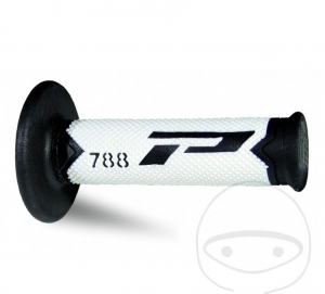 Ensemble de poignées de guidon 788 noir blanc gris Progrip D: 22 mm L: 115 mm fermées - JM