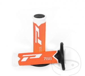 Ensemble de poignées de guidon 788 noir orange fluorescent blanc Progrip D: 22 mm L: 115 mm fermées