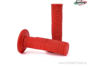 Ensemble de Poignées de Guidon Rouge Domino D: 22 mm L: 118 mm Fermées - JM