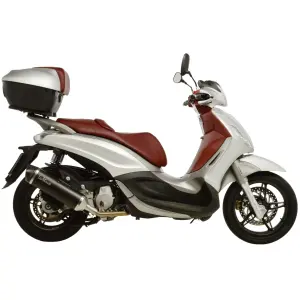 Escapamento Slip-On Nero Aço Inoxidável - PIAGGIO BEVERLY 350 I.E. ST ABS Sport Touring ('11-'16) - Leo Vince
