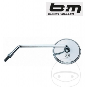 Espejo cromado redondo izquierdo universal Busch & Müller M10 mm para montaje en manillar - JM