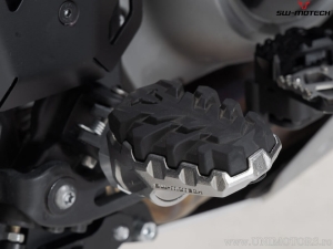 EVO Footpeg Set - stainless steel - rubber / silver-black - Ducati Multistrada V4 / V2 / DesertX - SW-Motech
