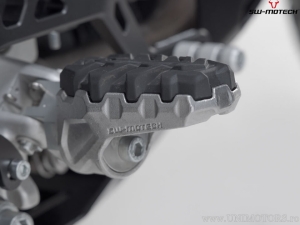 EVO Footpeg Set - stainless steel - rubber / silver-black - Ducati Multistrada V4 / V2 / DesertX - SW-Motech