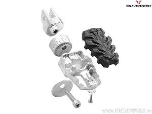 EVO Footpeg Set - stainless steel - rubber / silver-black - various Honda / KTM / Suzuki models - SW-Motech