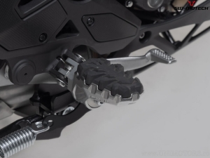 EVO Footrest Set - stainless steel - rubber / silver-black - Kawasaki models - SW-Motech