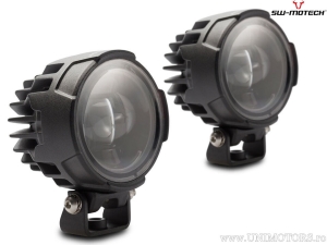 EVO High Beam Headlight Set with Mounting Brackets - color: black - Kawasaki Versys 650 ('21-) - SW-Motech