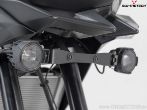 EVO High Beam Headlight Set with Mounting Brackets - color: black - Kawasaki Versys 650 ('21-) - SW-Motech