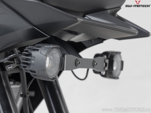 EVO High Beam Headlight Set with Mounting Brackets - color: black - Kawasaki Versys 650 ('21-) - SW-Motech