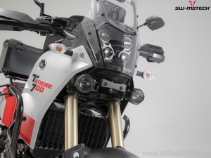 EVO high beam headlight set with mounting brackets - color: black - Yamaha Ténéré 700 models ('19-) - SW-Motech
