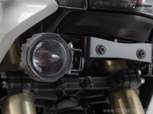 EVO high beam headlight set with mounting brackets - color: black - Yamaha Ténéré 700 models ('19-) - SW-Motech
