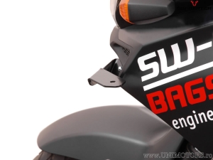 EVO high beam headlight set with mounting clamps - color: black - Kawasaki KLV1000 - SW-Motech