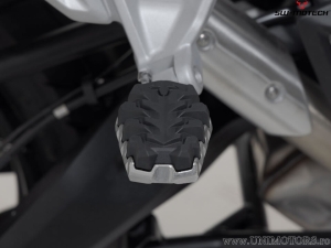 EVO passenger footpeg set - stainless steel - rubber / silver-black - Triumph Tiger 1200 models ('22-) - SW-Motech