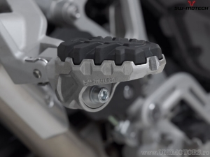 EVO passenger footpeg set - stainless steel - rubber / silver-black - Triumph Tiger 1200 models ('22-) - SW-Motech