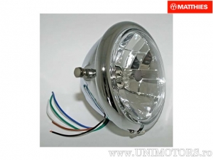 Far H4 BATES STYLE Prisma carcasa crom prindere laterala - diametru exterior D: 165mm - JM