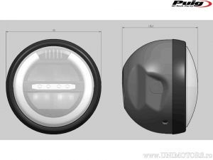 Far Lumen LED 175x160,4mm - culoare neagra cu prindere laterala - Puig