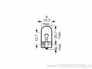 Farol sem base W5W W2.1X9.5D 24V 5W - Osram
