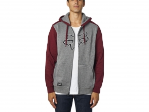 Felpa con cappuccio casual Destrakt Zip [Grigio/Rosso]: Taglia - 2X