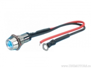 Feu indicateur LED bleu avec boîtier chromé - FOLIATEC