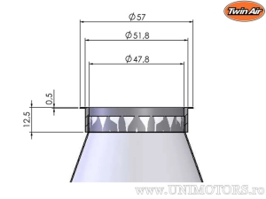 Filtro de combustível universal com diâmetro de 47,8 mm para tanque Acerbis - Twin Air