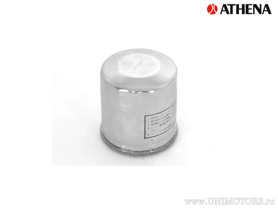 Filtru de ulei Athena, crom, Access / Apache / Bimota / Honda / Kawasaki / Polaris / Yamaha / HF303C - Athena