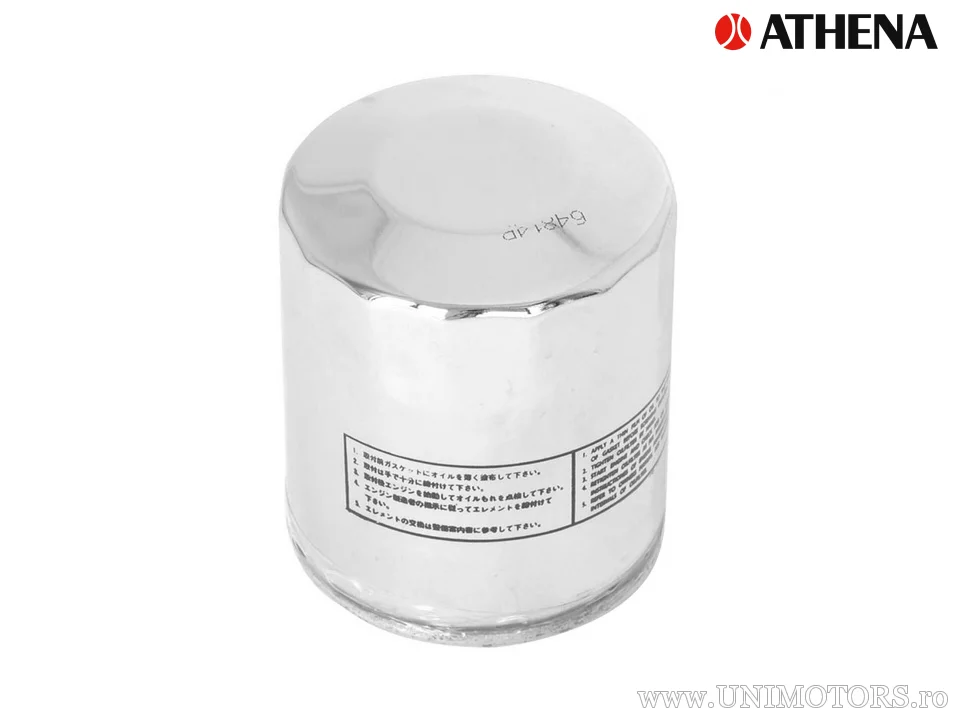 Filtru de ulei Athena, crom, Harley Davidson 63806-83 / 63805-80A / 63796-77 / 63781-72R / HF170C - Athena