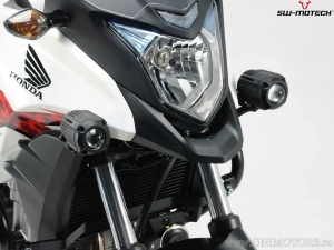 Fog light bracket set - steel - color: black - Honda CB500X ('13-) - SW-Motech
