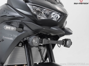Fog light mount set - steel - color: black - Kawasaki Versys 650 ('21-) - SW-Motech