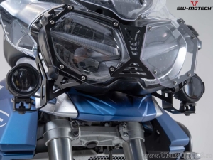 Fog light mount set - steel - color: black - Triumph Tiger 800 models ('10-) - SW-Motech