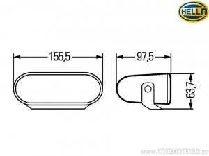 Fog light set H7 oval 155.5x63.7x97.5mm - Hella