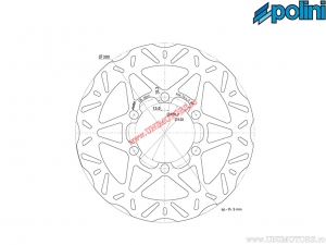 Front brake disc (300x100,2x5mm) - Piaggio Beverly ST ABS 350i H2O 4T E4 ('17-'21 / front) - Polini