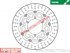 Front brake disc MSW231 floating - Lucas TRW