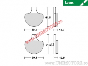 Front brake pads - MCB548 organic - Lucas TRW