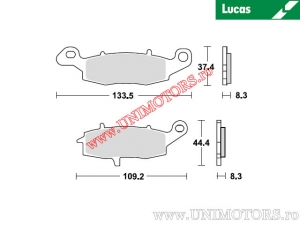 Front brake pads - MCB681 organic - Lucas TRW