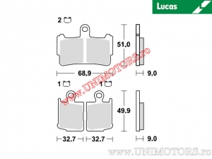 Front brake pads - MCB828SV sintered SV - Lucas TRW