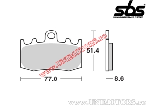 Front brake pads - SBS 796HS (metallic / sintered) - (SBS)