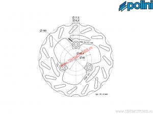 Front/Rear Brake Disc (190x58.3x4mm) - MBK Booster Next Generation II 50 AIR 2T E2 ('02-'09 / Front) - Polini
