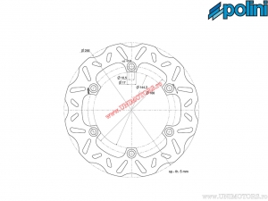 Front/Rear Brake Disc (256x144,2x5mm) - Honda SH 300i H2O 4T E4 ('15-'20 - Front/Rear) - Polini