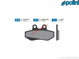 Front sintered brake pads (77x42x7.5mm) - Polini
