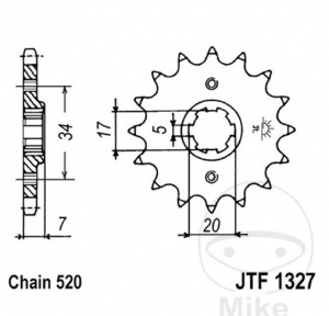 Front Sprocket JTF1327.15 (520 pitch) - JM